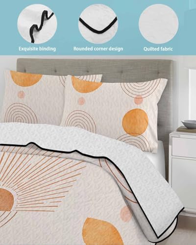 Chucoco Twin XL Quilt Bedding Set with 3 Pieces