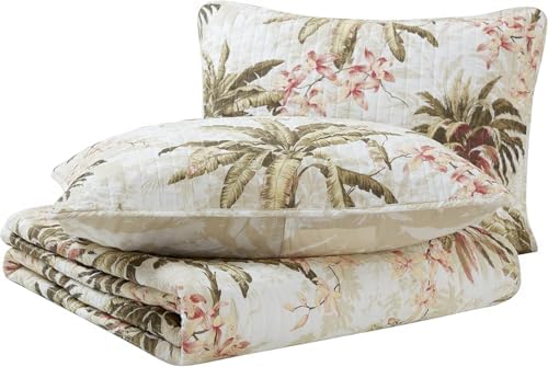 Tommy Bahama Queen Quilt Set - Reversible Cotton Bedding with Shams