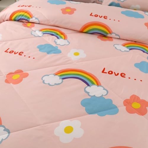 SDY 3PCS Rainbow Queen Comforter Set