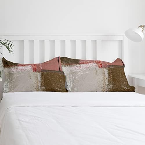 OComster California King Duvet Cover Set 3 Piece Geometric Art Pillow Shams