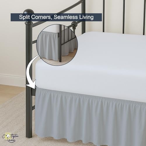 Cottington Lane Daybed Skirt Twin Light Grey 18 Inch Drop