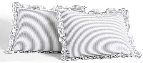 Lush Decor Gray Ticking Stripe Bedspread Set King 3 Piece