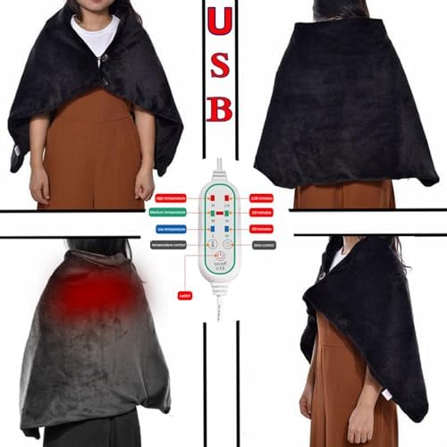 Muzrunq USB Heated Throw Blanket 3 Heat Settings 3 Timer Settings
