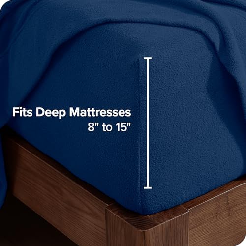 Bare Home Super Soft Fleece Sheet Set Twin XL Dark Blue