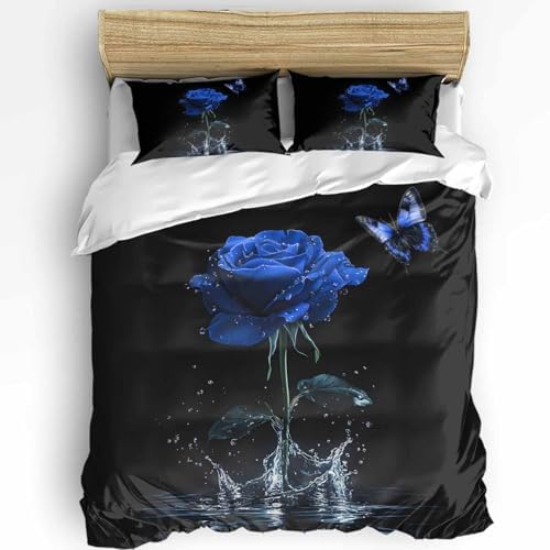 Boanket 3 Piece Queen Bedding Set with Zipper and Butterfly Design