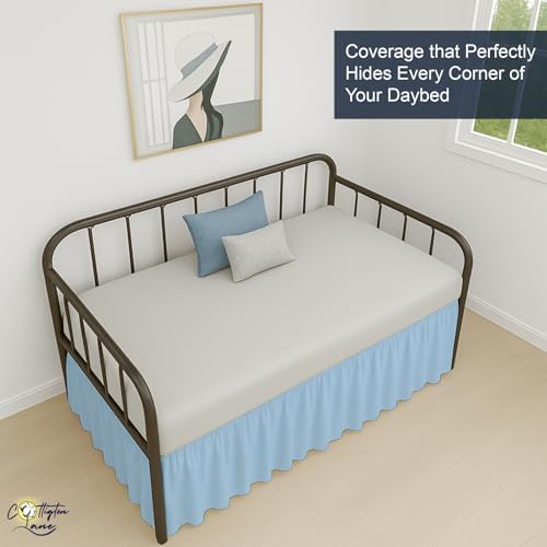 Cottington Lane Light Blue Daybed Skirt 14 Inch Drop Twin Size