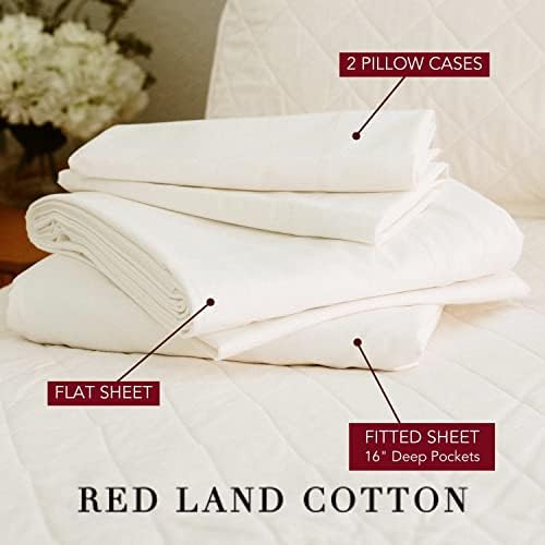 Red Land Cotton Luxury Sheet Set - Queen Size Natural
