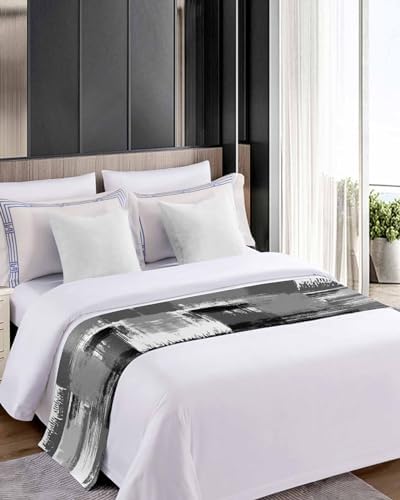 Homechoid Contemporary Grey Bed Runner for King Size Bed