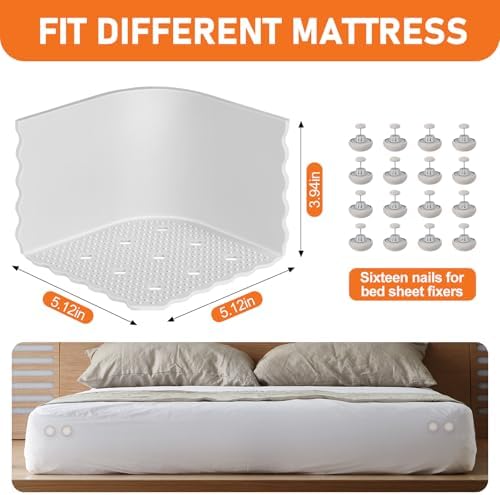 4 Pack Bed Sheet Holders with Lock Clips