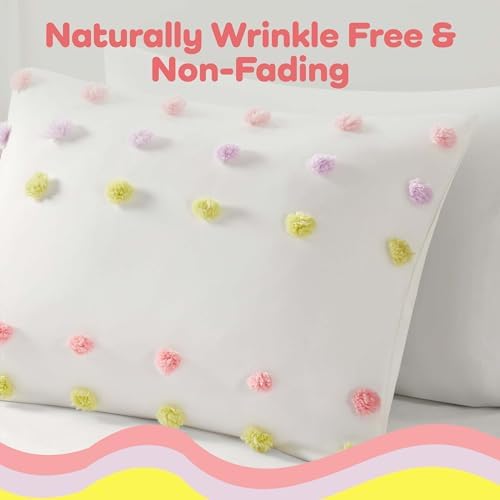Mi Zone Kids Queen Duvet Cover Set with Pompom and Sham