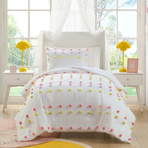 Mi Zone Kids Queen Duvet Cover Set with Pompom and Sham
