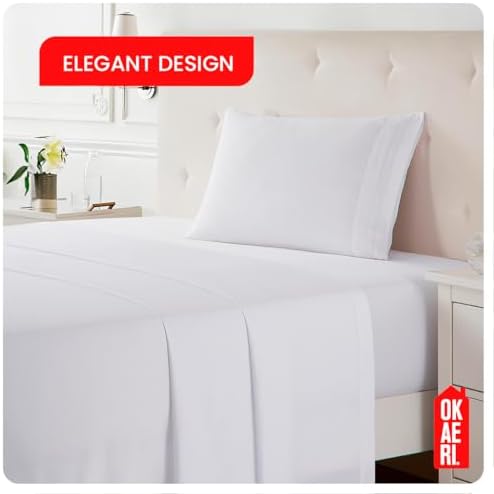 OKAERI Soft Bed Sheet Set Breathable Cool Silky