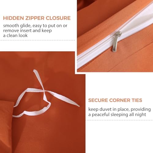 JSD Burnt Orange Duvet Cover Set Twin Size 2 Piece