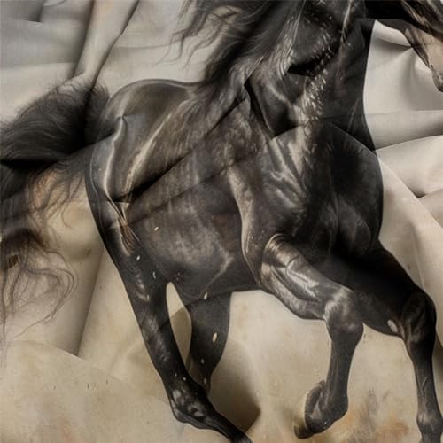 3D Animal Black Horse Bed Sheet Set 4pcs California King 1