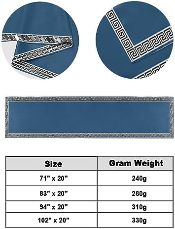 Teamery Bed Runner and Scarf - Simple Chinese Pattern Blue 71 x 20 Inches