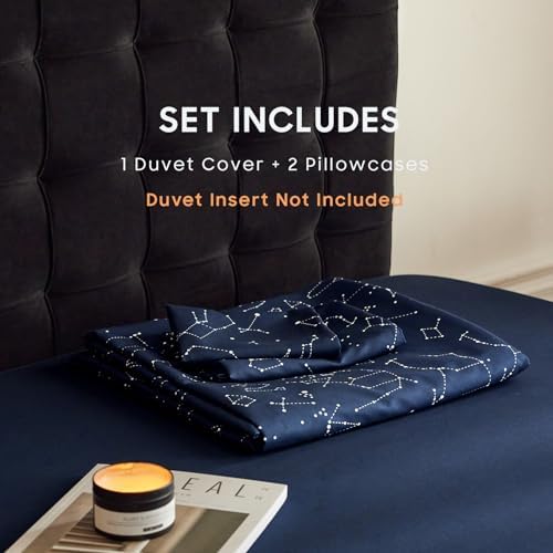 Wake In Cloud Constellation Duvet Cover Set King Size Navy Blue