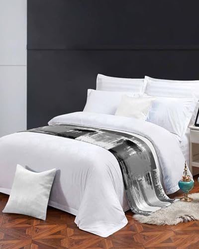 Homechoid Contemporary Grey Bed Runner for King Size Bed