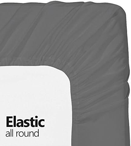 100 Cotton Jersey Twin XL Fitted Sheet Set - Grey