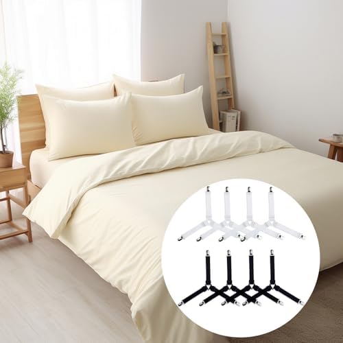 8 Bed Sheet Holder Straps with Metal Clips