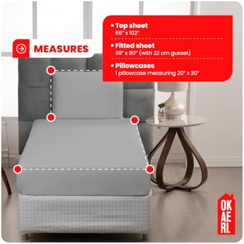 OKAERI Soft Bed Sheet Set Breathable Cool Silky