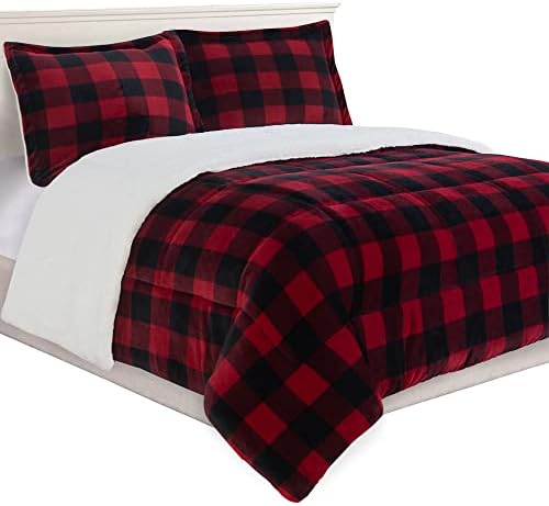Elegant Comfort 3-Piece Buffalo Plaid Comforter Set