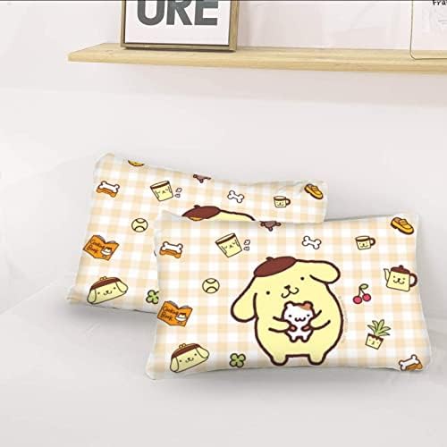 DIEZ Cartoon Pompompurin Comforter Set Twin Size 3pcs with Pillowcases