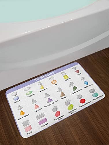 Ambesonne Science Bath Mat 3D Shapes Plush Non-Slip