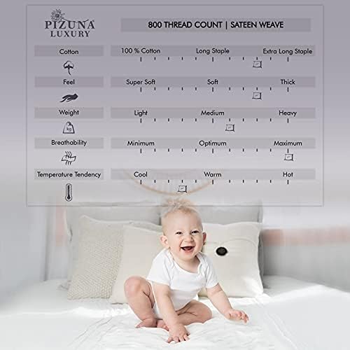 Pizuna Pure 100 Cotton Queen Sheets with Deep Pocket