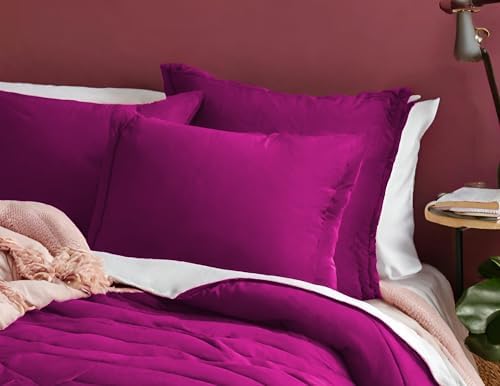 Embossed Lightweight Bed Comforter Set - Purple