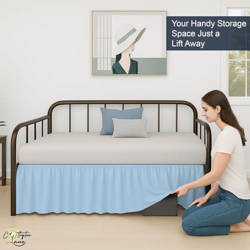 Cottington Lane Light Blue Daybed Skirt 14 Inch Drop Twin Size
