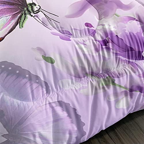 Lavender Butterfly Comforter Set for Kids and Adults 1