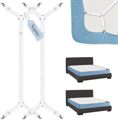 Sopito Adjustable Sheet Straps 295 in to 827 in 2pcsWhite