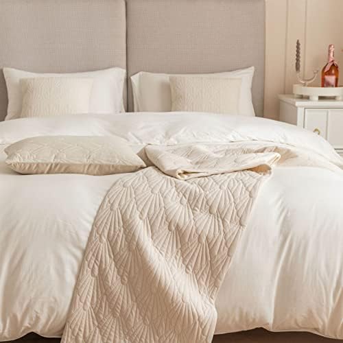Fudaiki Bed Runner Quilted Fleece King White Modern Bedding Scarf Protection
