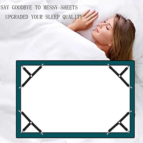 Resdenio 4Pcs Adjustable Elastic Sheet Fasteners