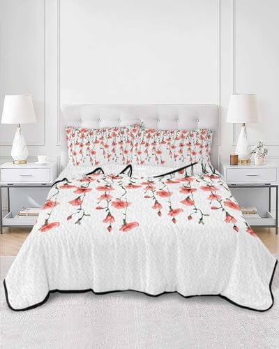 Print Picture Arthome Twin XL Floral Quilt Set