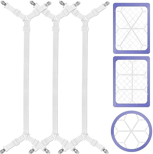 Tuyeabc Bed Sheet Straps 3 PCS Adjustable Crisscross Clips