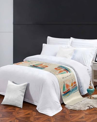 Homechoid Nautical Boat Bed Runner for Twin Size Bed