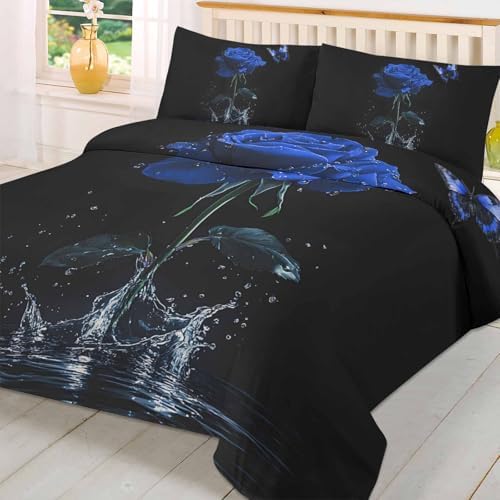 Boanket 3 Piece Queen Bedding Set with Zipper and Butterfly Design