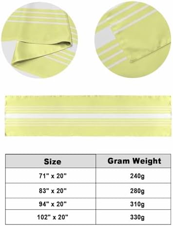 Jolunifun Yellow White Bed Runner Scarf for Cal King