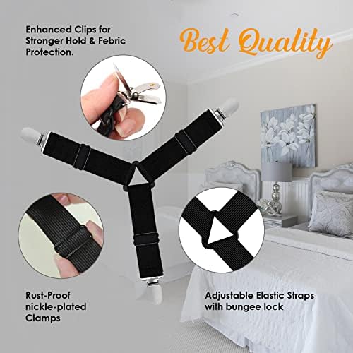 DORARA 8 Pack Bed Sheet Holder Straps