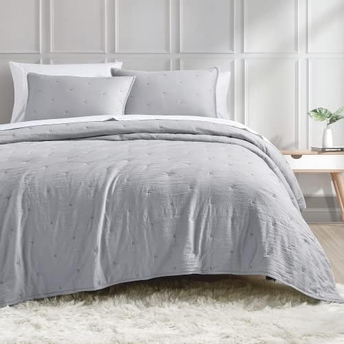 BOURINA 3-Piece Oversized King Quilt Set with Star Embroidery 1
