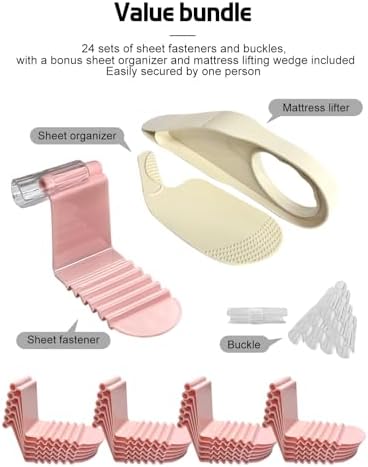 Fizzest Sheet Clips for 3 Beds 24 Straps and Clips Included