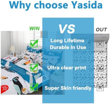 Yasida 7 Piece Airplane Bed in a Bag Set for Kids