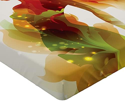 Ambesonne Floral Fitted Sheet California King Eggshell Orange