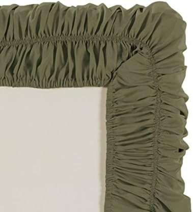 MK Home Easy Fit Elastic Bed Ruffles Sage Green Twin Full Bed Skirt