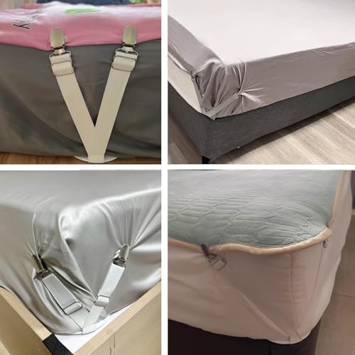 OUPUSES Bed Sheet Holders Straps 4pcs Adjustable