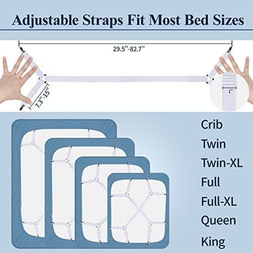 Sopito Adjustable Sheet Straps 295 in to 827 in 2pcsWhite