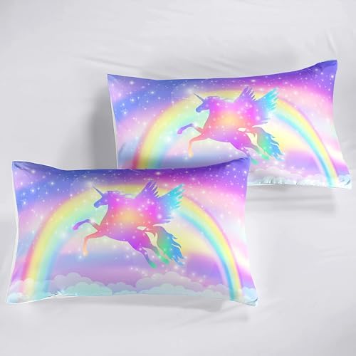 Kids Comforter Bedding Set 3 Piece Rainbow Twin