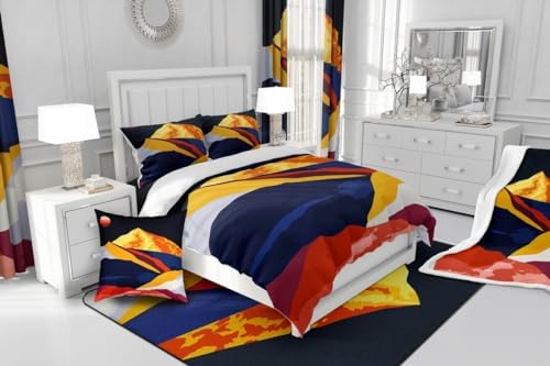 Erosebridal Mid Century Modern Moon Print Coverlet Set