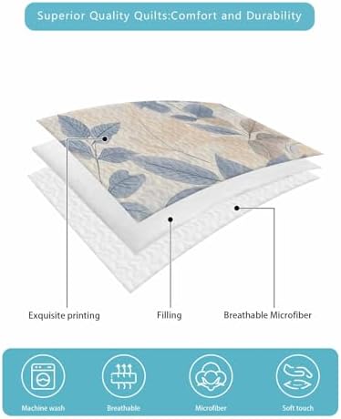Chucoco Twin XL Quilt Set with 2 Pillow Shams 1